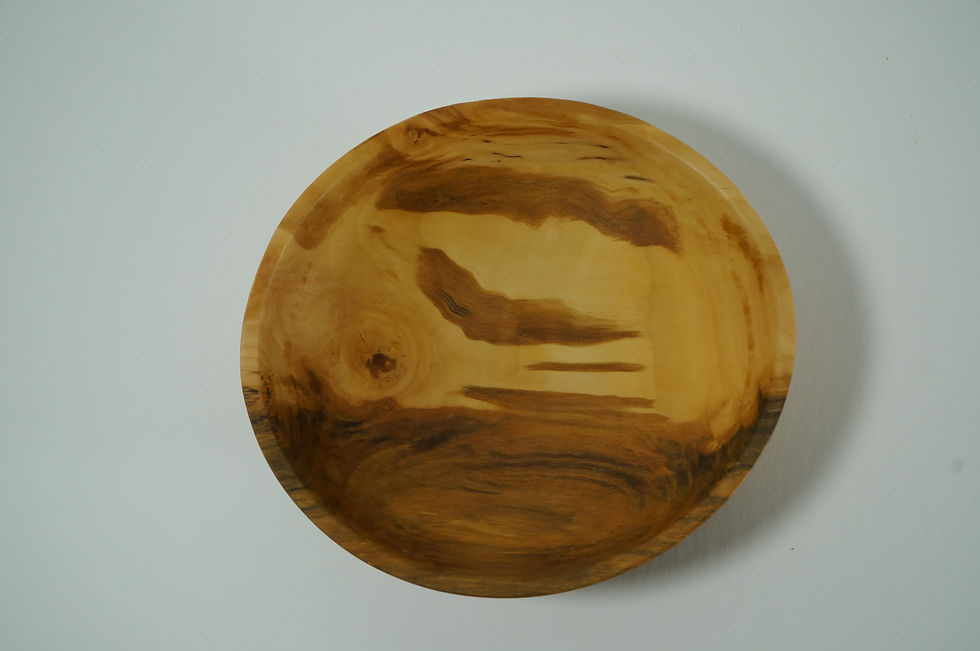 Small Bradford Pear Bowl with Variagated Wood Tones view of top