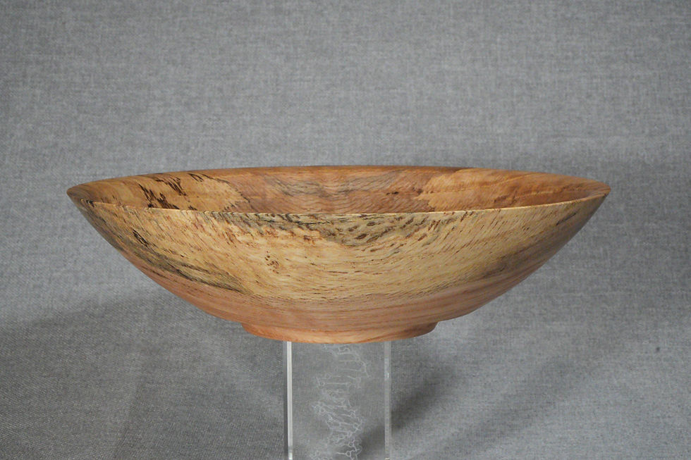 Large Oak Bowl with Perfectly Centered Grain and a Beautifully Spalted Rim Side 1