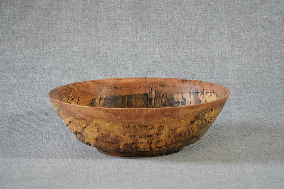 Medium Sized Willow Oak Bowl with Inviting Design and Intricate Natural Spalting Side 2