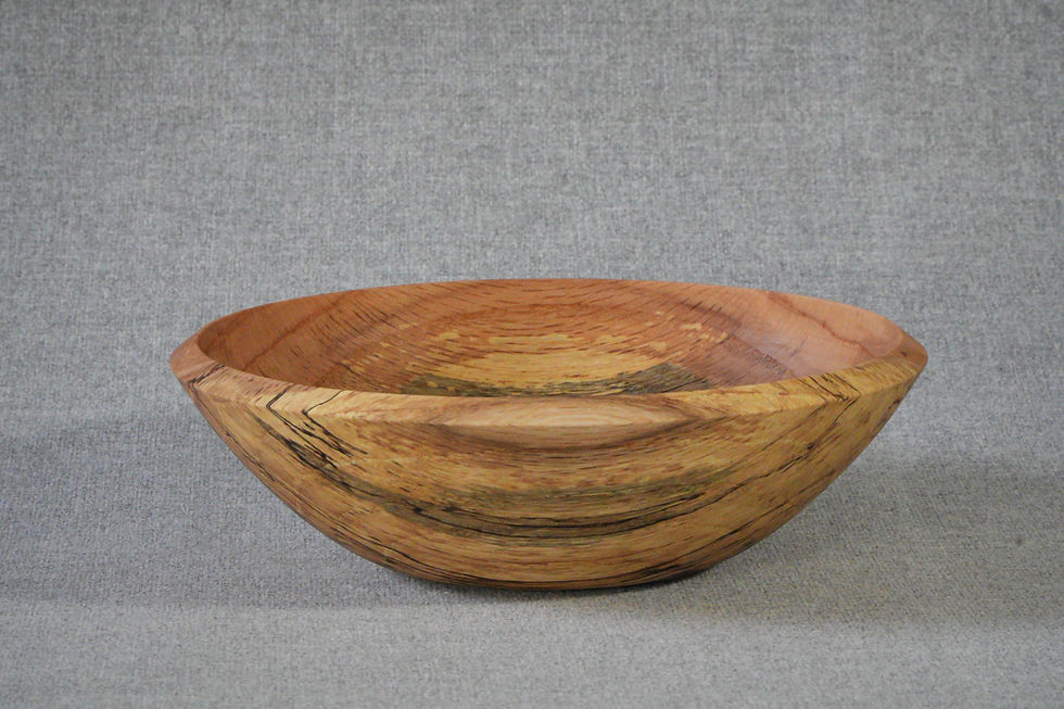 Classically Shaped Willow Oak Bowl with Exquisite Natural Spalting Side 1