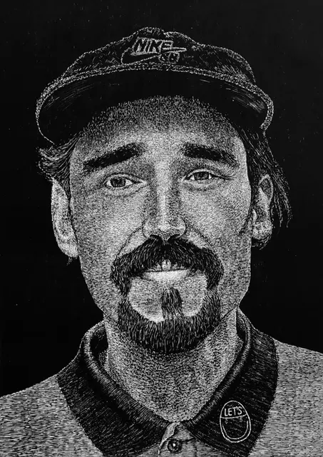 portrait-in-linocut-technique