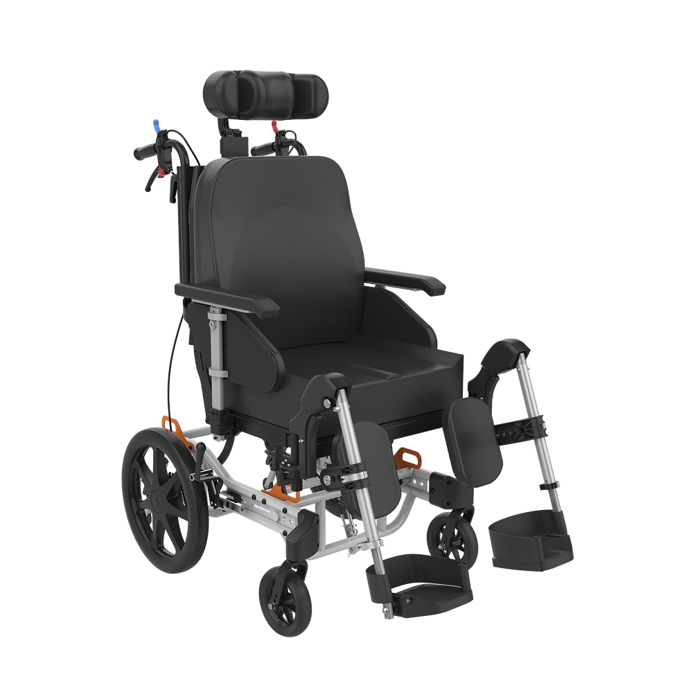 Rehasense Icon 125 Tilt in space wheelchair front corner