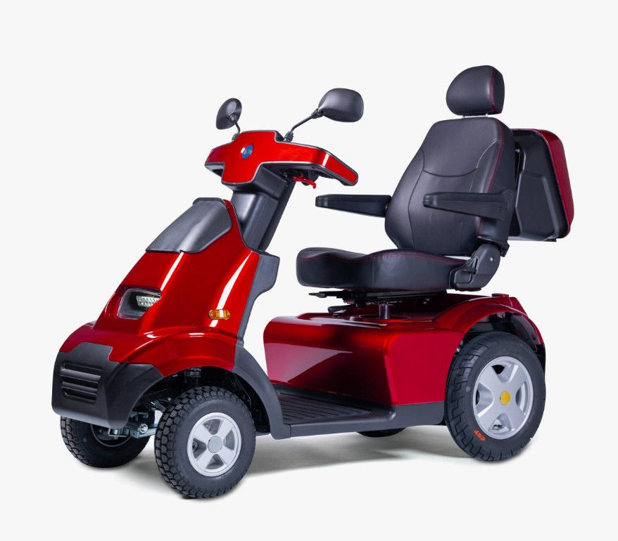 Thumbnail: TGA Breeze S4 8MPH Mobility Scooter - Front Left Red