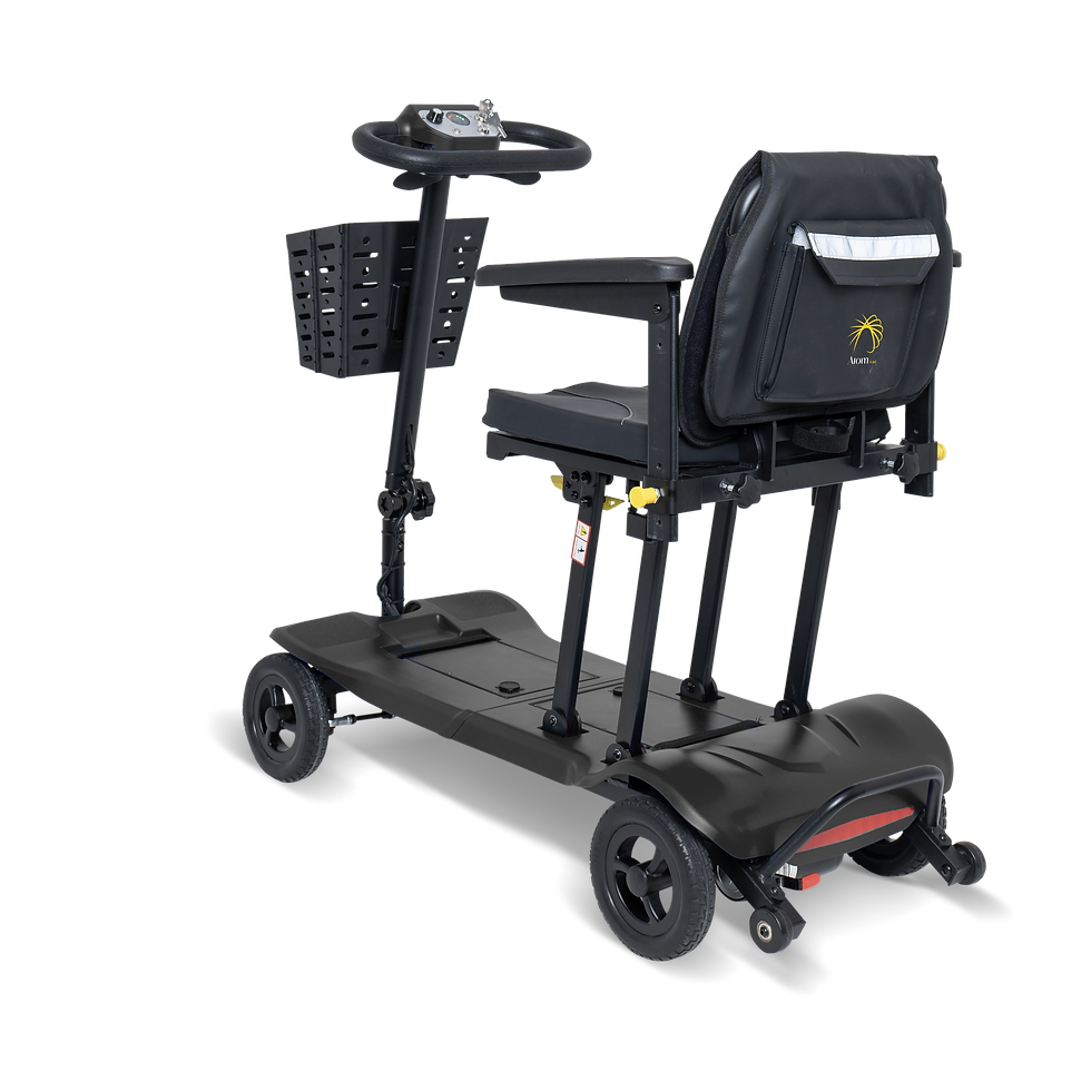 Thumbnail: Scooterpac Atom Fold Manual Folding Mobility Scooter - Back Left Black