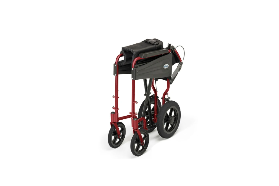 Thumbnail: Escape Lite Wheelchair Ruby Red Folded
