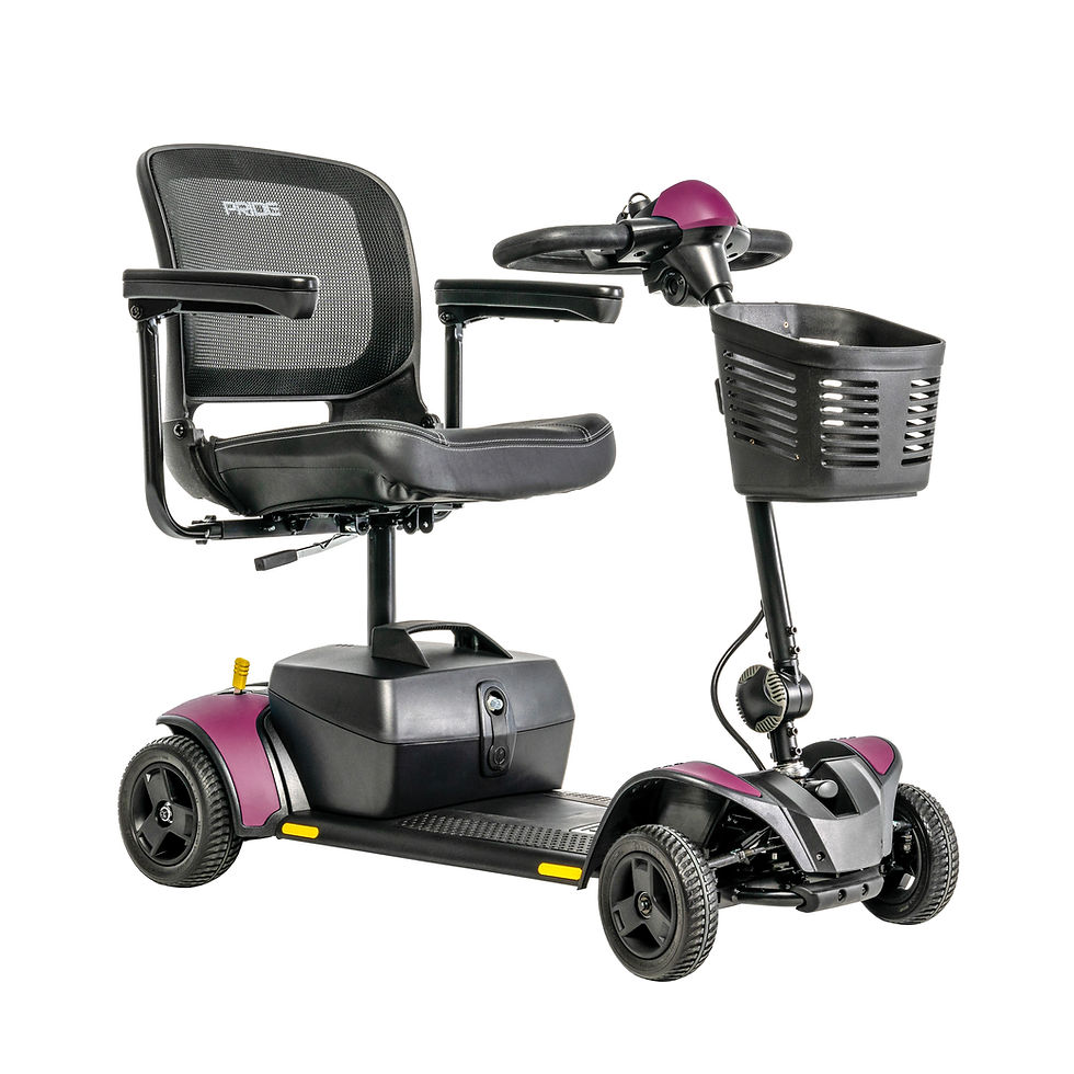Thumbnail: Pride Gogo Elite Traveller 2.0 Portable Mobility Scooter - Front Right Sugarplum