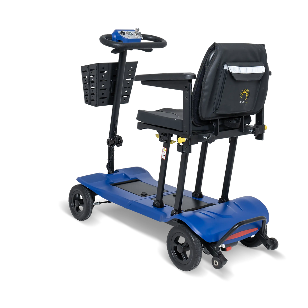Thumbnail: Scooterpac Atom Fold Manual Folding Mobility Scooter - Back Left Blue