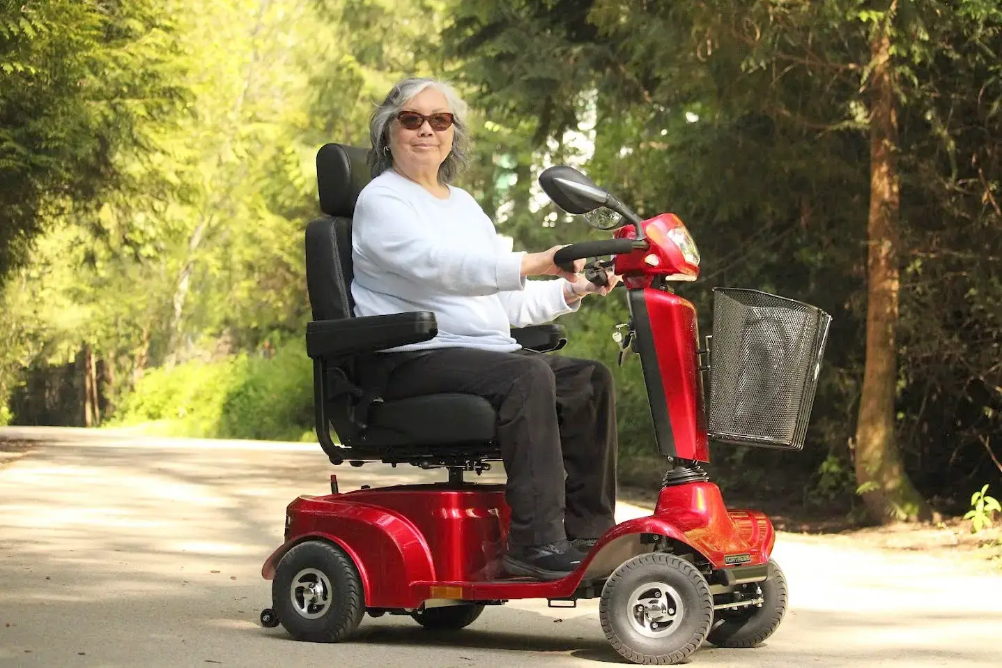 Sterling S410 HP 6MPH Mobility Scooter - Red-side