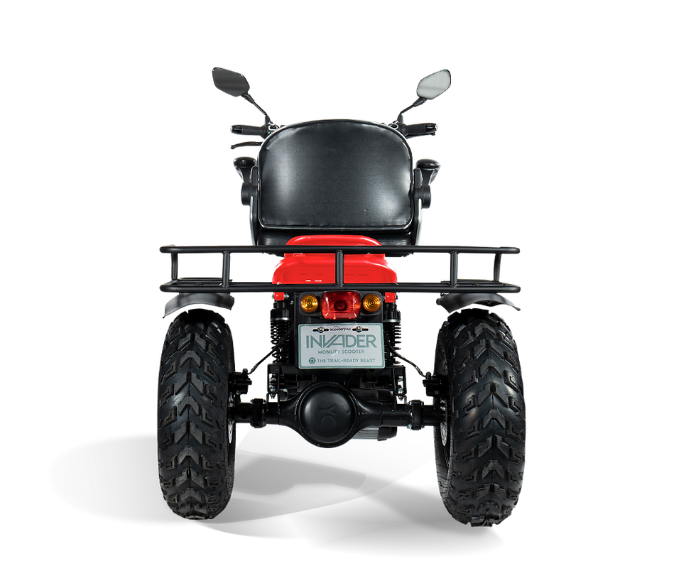 Thumbnail: Scooterpac Invader Off Road Mobility Scooter - Back Red
