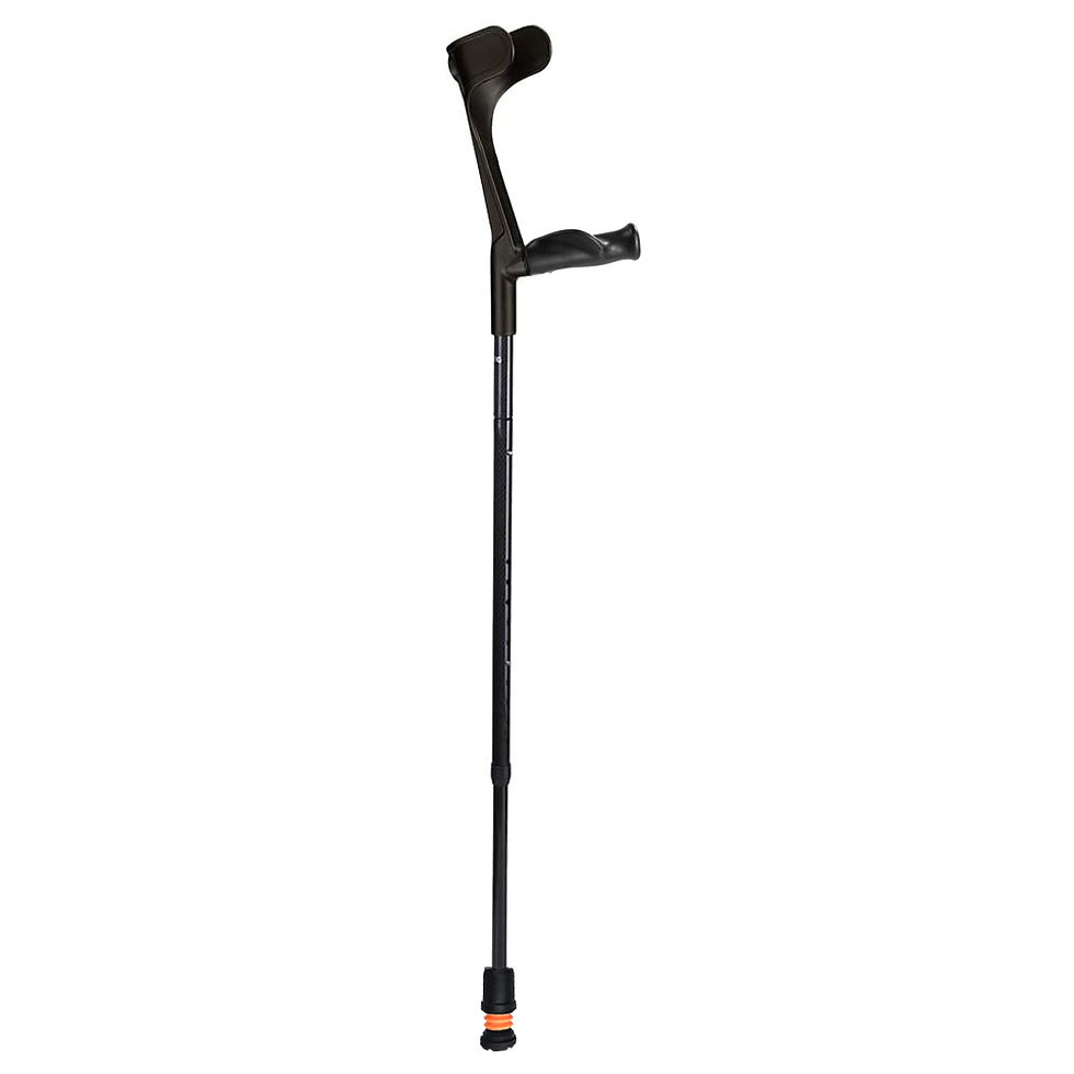 Thumbnail: 1x Pair of Flexyfoot Open Cuff Carbon Fibre Folding Crutches
