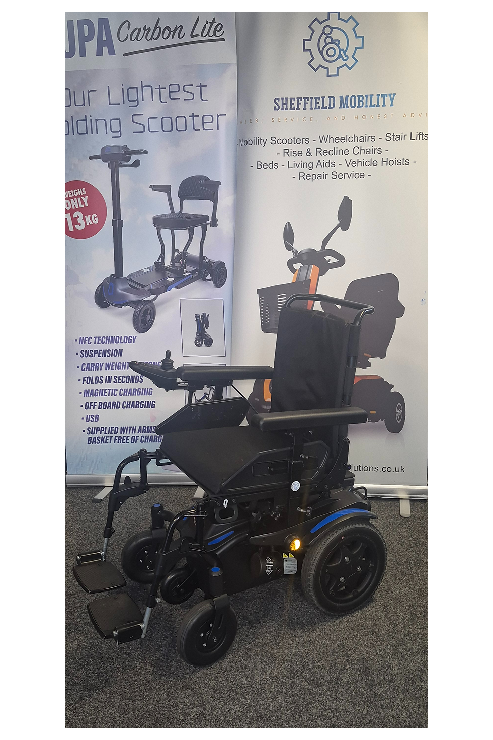 Pre-Owned Quickie Q100R Powered Wheelchair - Front Left