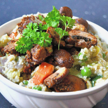 Cremiges Hirsotto mit herzhaften Pilzen 