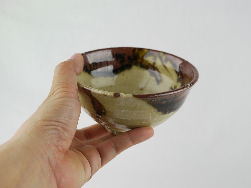 サムネイル： 中椀 口柿釉02 Rice bowl Persimmon color edged