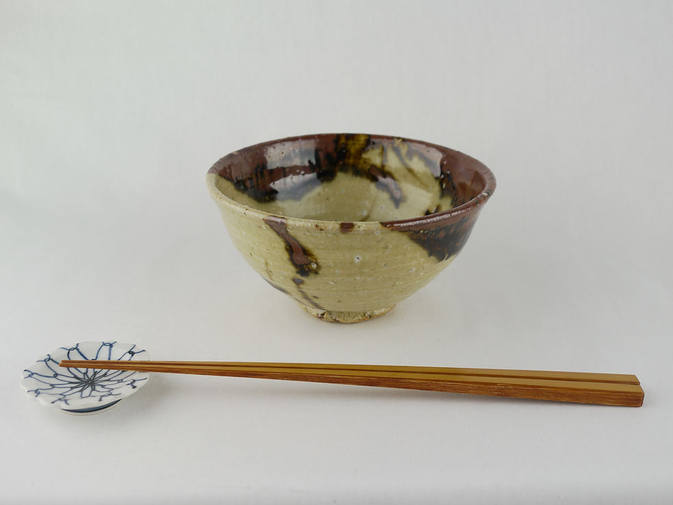 サムネイル： 中椀 口柿釉02 Rice bowl Persimmon color edged