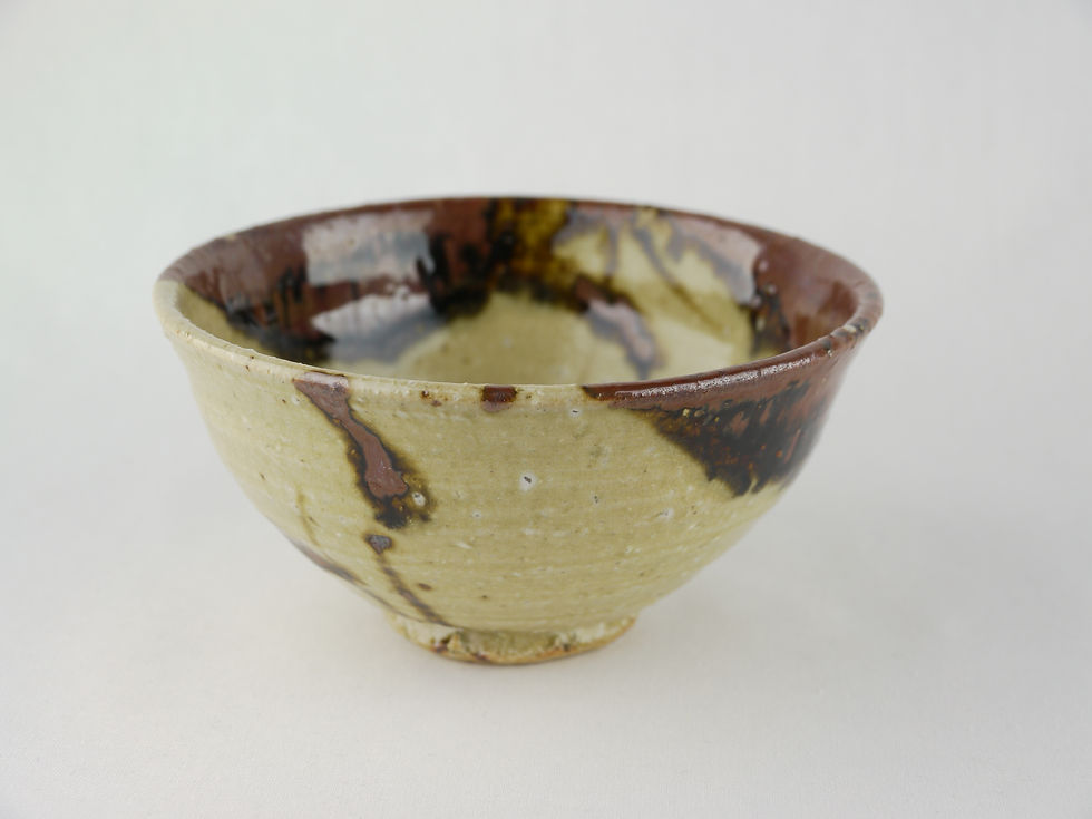 サムネイル： 中椀 口柿釉02 Rice bowl Persimmon color edged