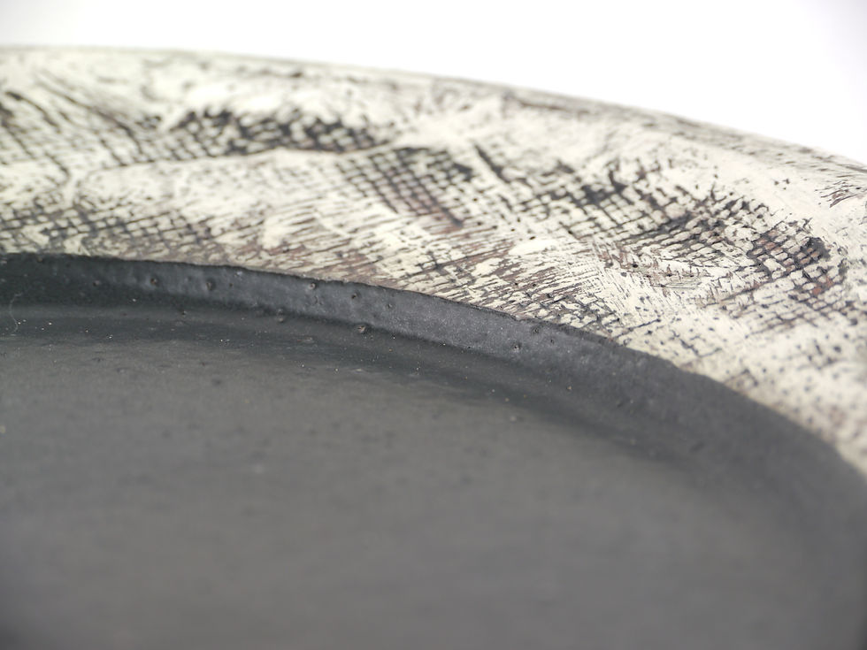 サムネイル： ＜完売>泥彩黒プレート_大 Black Muddy Plate Large