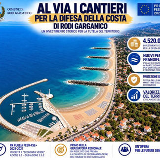 Rodi Garganico: al via i cantieri contro l'erosione costiera grazie a un finanziamento record da 4,5 milioni
