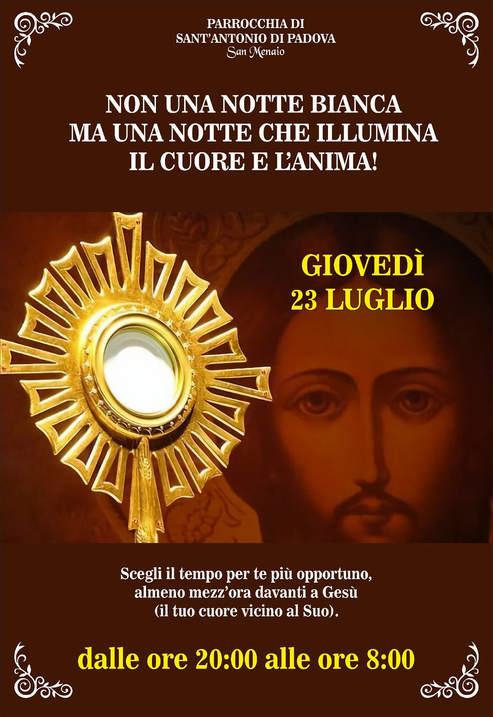 San Menaio, una luce speciale nella notte: la Parrocchia di Sant'Antonio invita al silenzio e alla riflessione