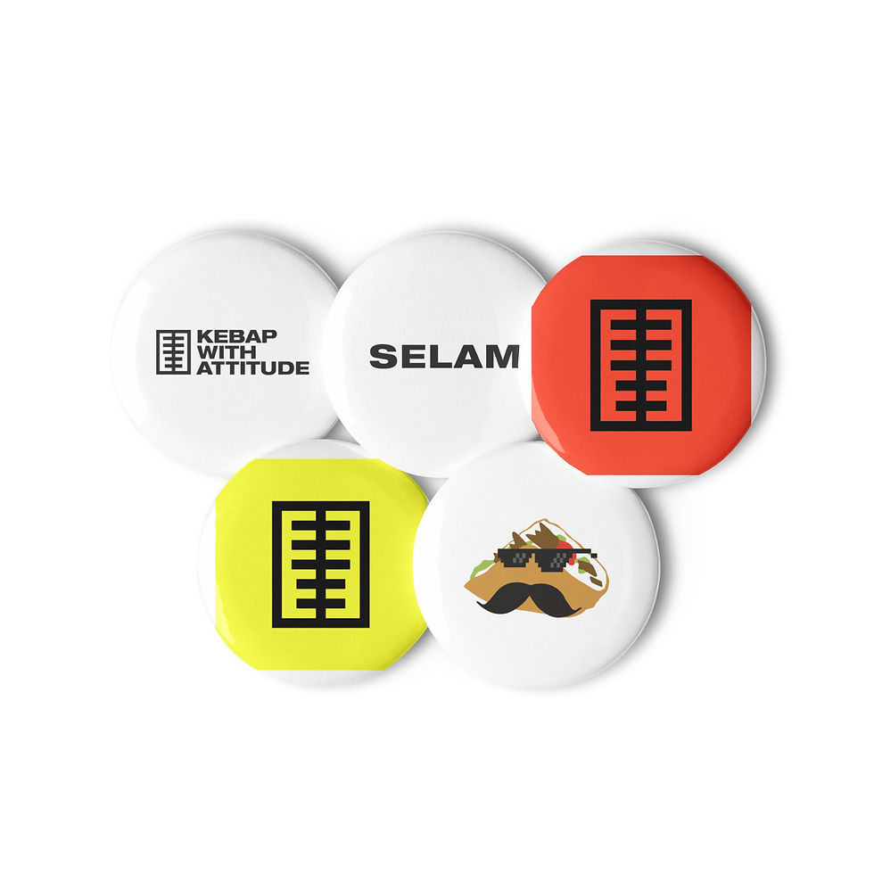 Thumbnail: KEBAP WITH ATTITUDE PIN BUTTONS