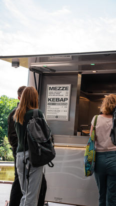 Personalized menu for food truck catering for a private event.