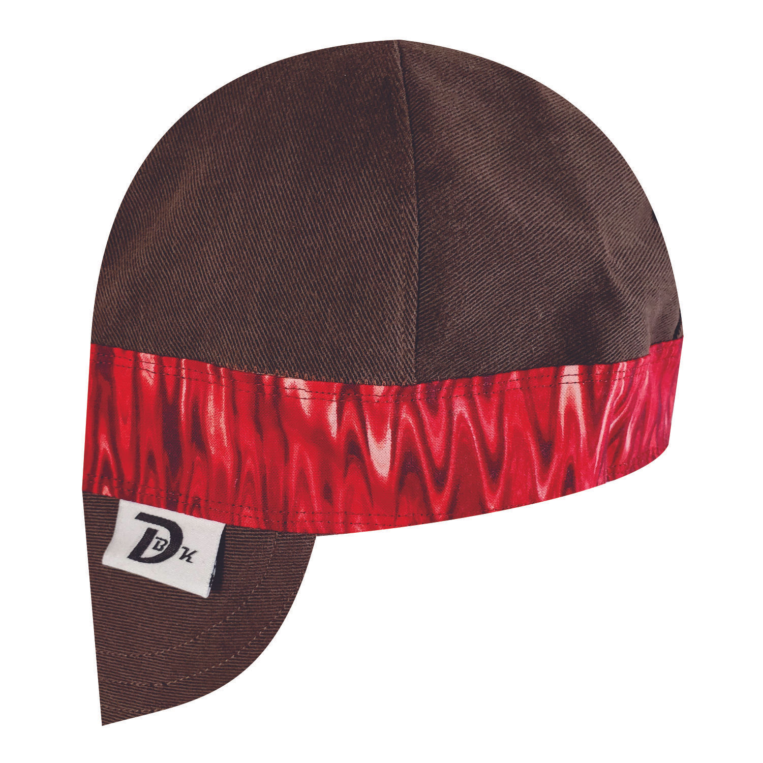 Brown (Dark) Denim Red Ripples Welding Cap