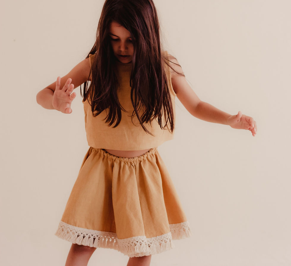 Miniatura: Saia boho em linho