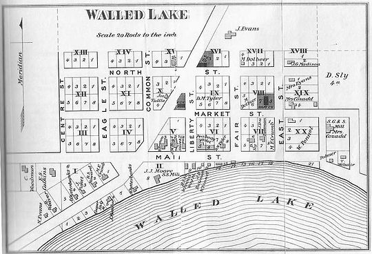 Walled Lake Platt Map 1873