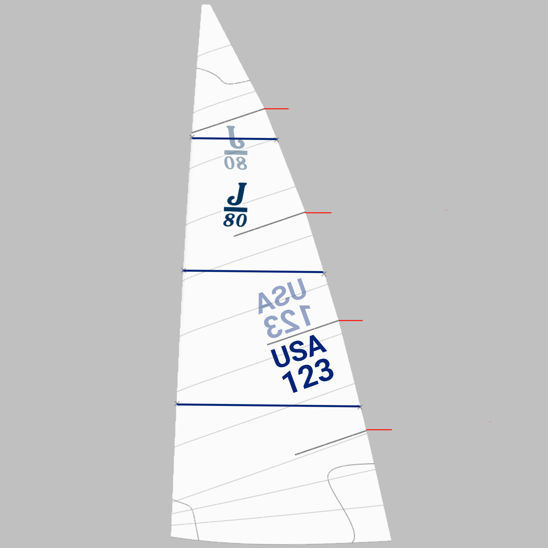 j/80 racing mainsail. class legal. the basic sail