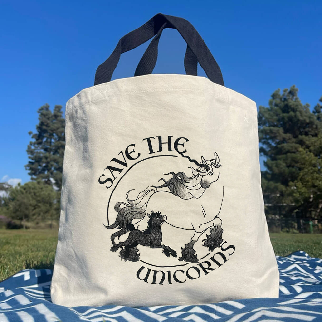 Organic "Save the Unicorns" Tote