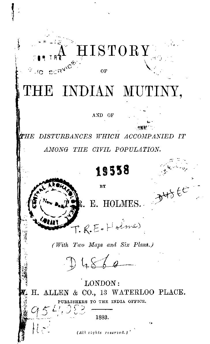 History Of The Indian Mutiny