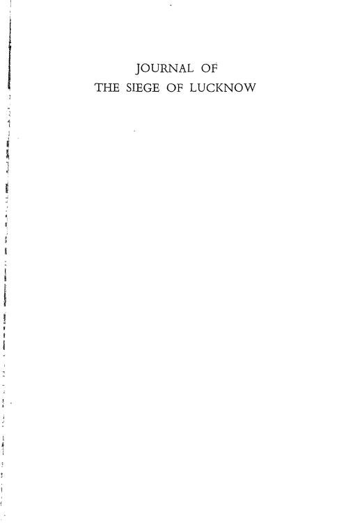 Journal of The Siege of Lucknow; An Episode of The Indian Mutiny Maria