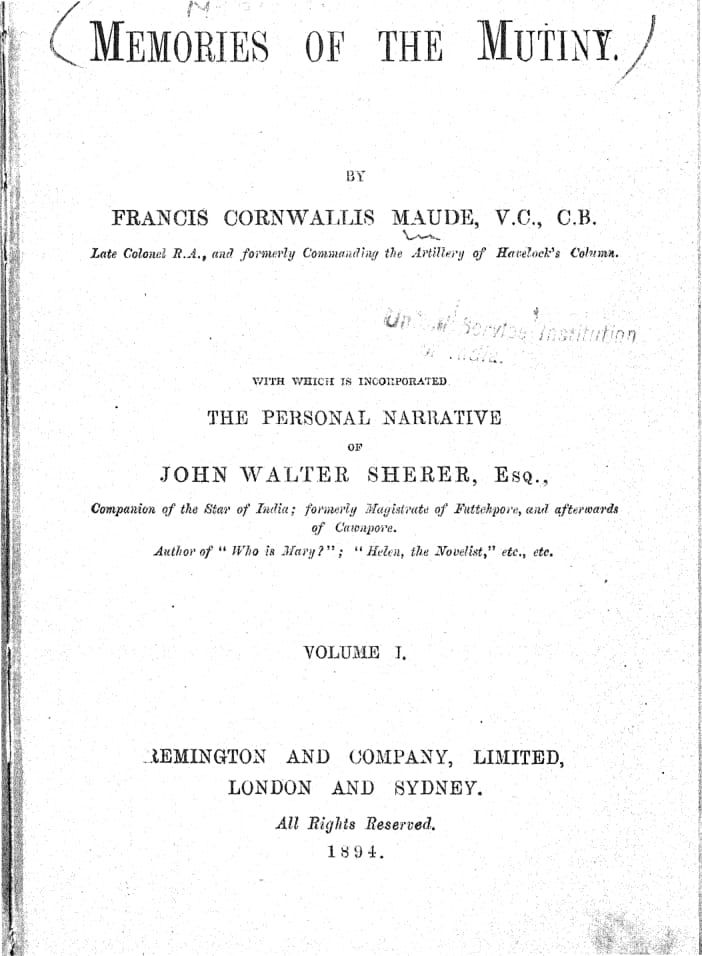 Memories Of The Mutiny Vol-i