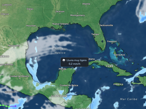 Pronóstico de chubascos para el 23 de octubre en la Península de Yucatán