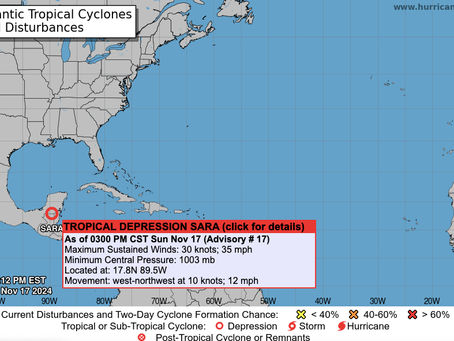 Pronóstico del tiempo para la Península de Yucatán del 18 al 21 de noviembre