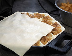 Covering the Parcels for the Poached Pear Parcels Recipe by Nadine Lloyd