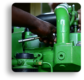 Electrician fixing a generator