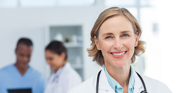 Female doctor in color