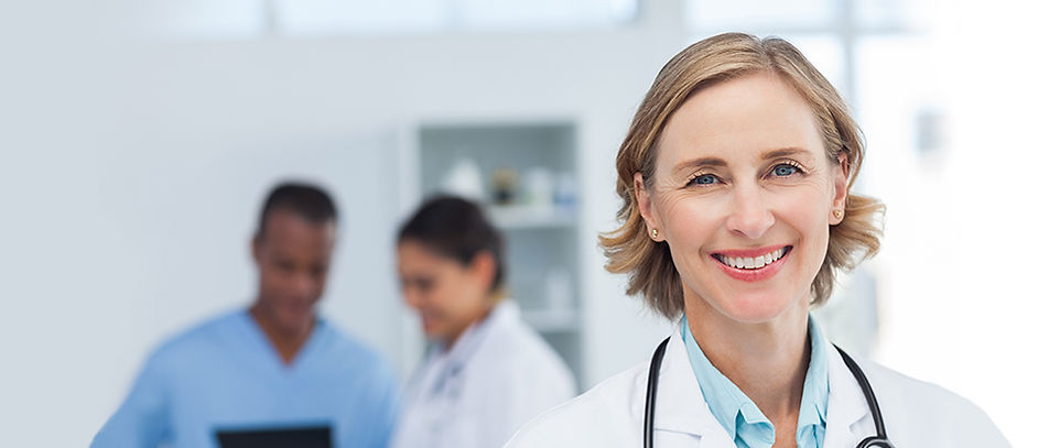 Female doctor in color