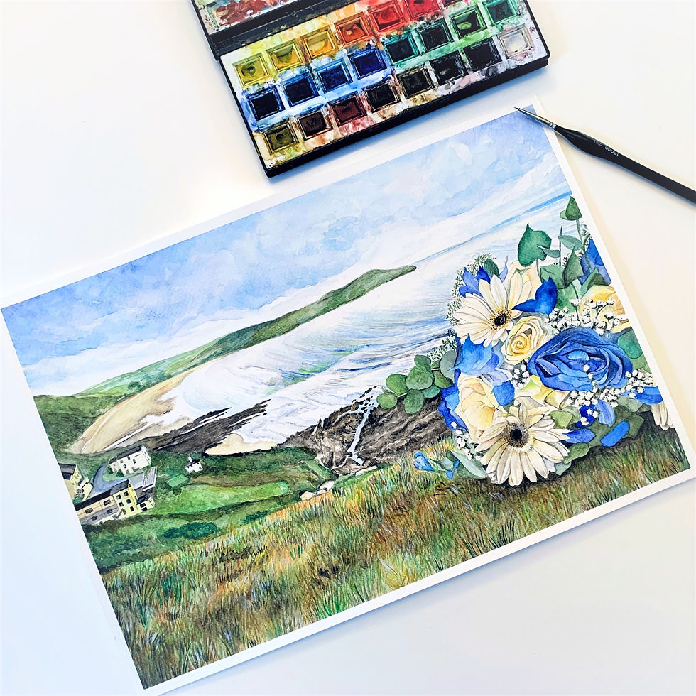 Thumbnail: Custom Wedding Bouquet Watercolour Painting Commission
