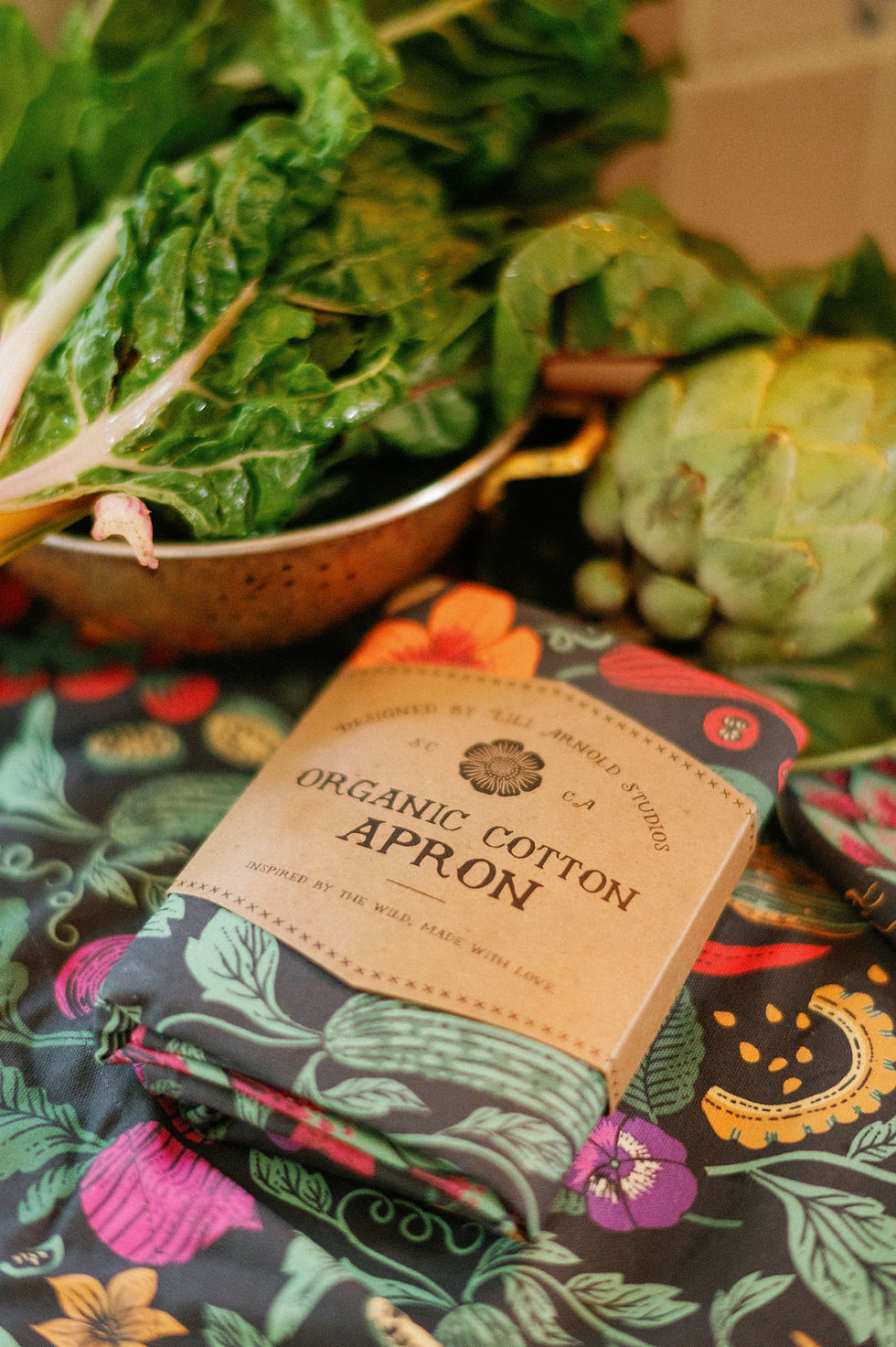 Thumbnail: Organic Cotton Apron - Midnight Veggie