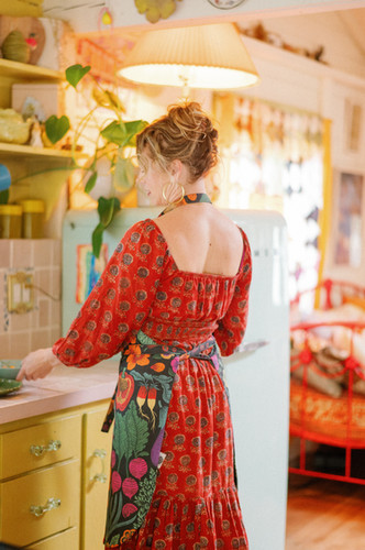 Organic Cotton Apron - Midnight Veggie | lili-arnold-studios