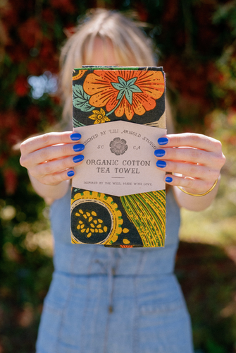 BERTIET ロワイヤル　手巻 Organic Cotton Tea Towel - Midnight Veggie | lili-arnold-studios