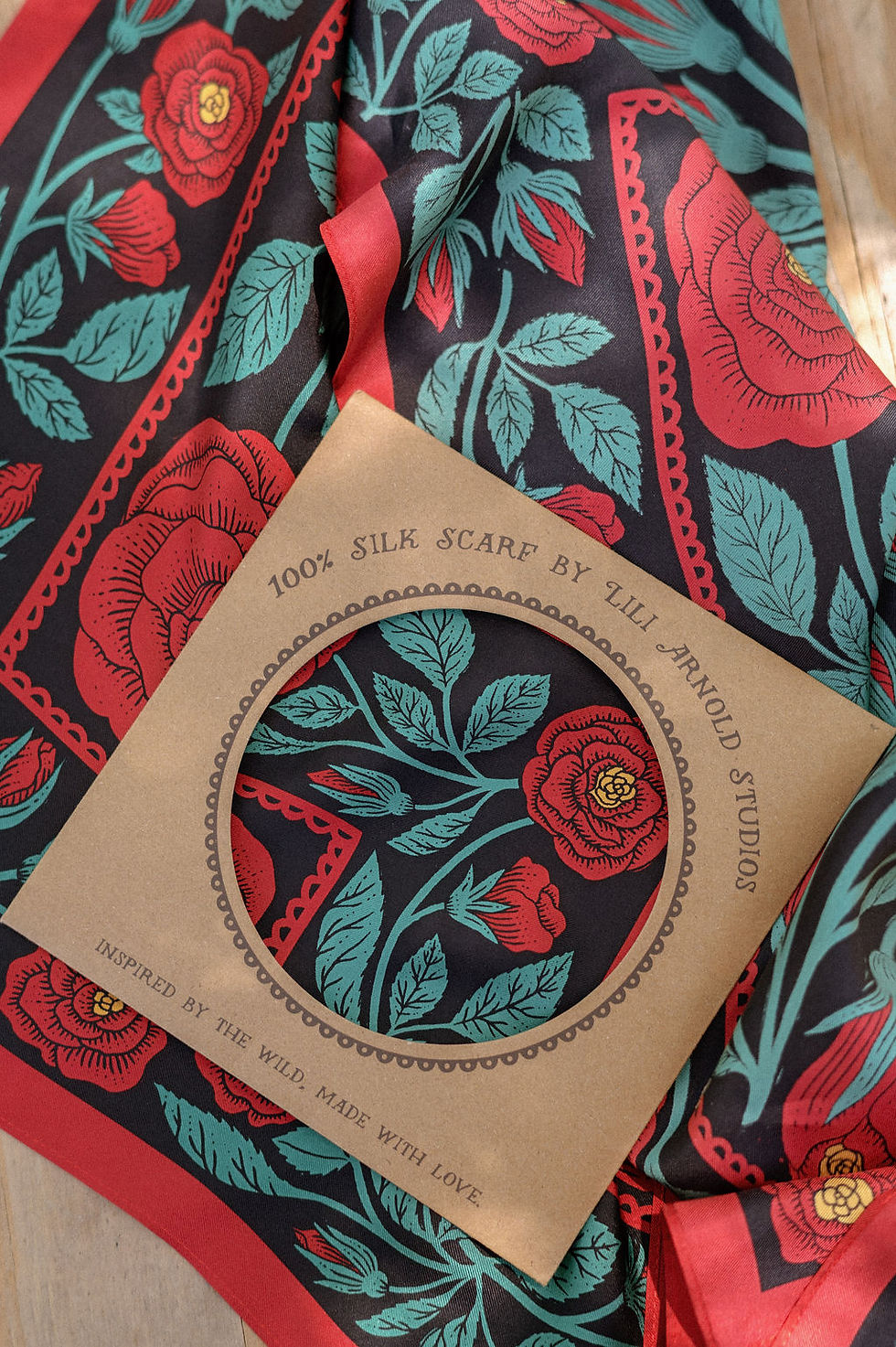 Thumbnail: 100% Silk Scarf - Rose