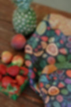 Thumbnail: Organic Cotton Zipper Pouch - Midnight Fruit