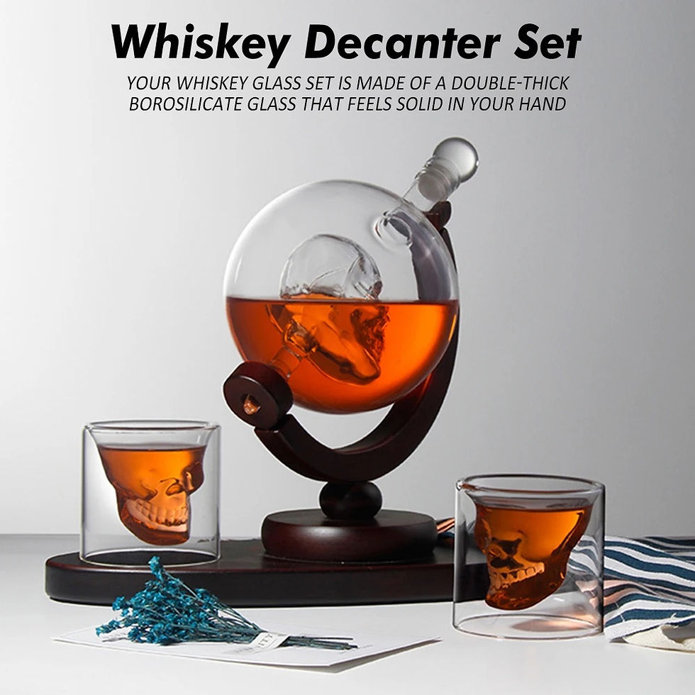 Miniatura: Whiskera decantador calavera con base ref 0171
