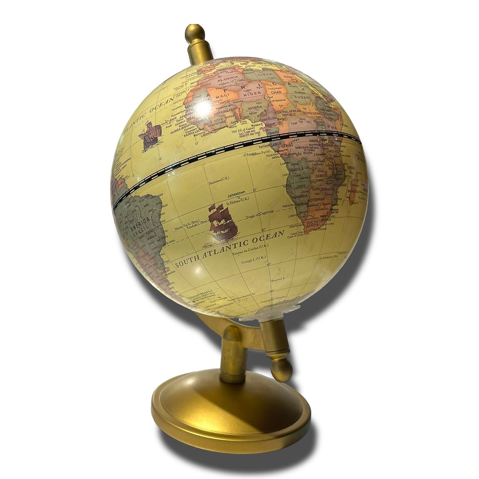 Miniatura: Globo terráqueo base metal 22 cm altura ref 078