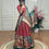 Thumbnail: Red and rama green color tussar silk lehenga with meenakari and foil printed wor
