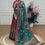 Thumbnail: Red and rama green color tussar silk lehenga with meenakari and foil printed wor