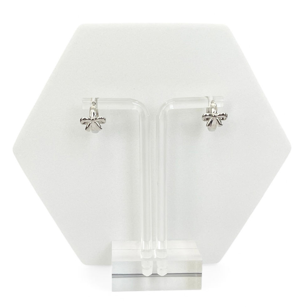 Thumbnail: Danity 18k gold bow hoop earrings | Gift for her | White Gold | Small hoops