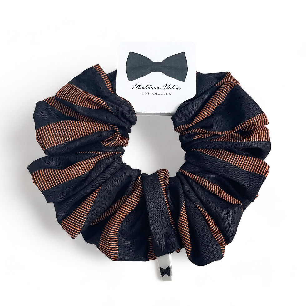 Thumbnail: Pumpkin Stripe Cotton Scrunchie | 2 Sizes